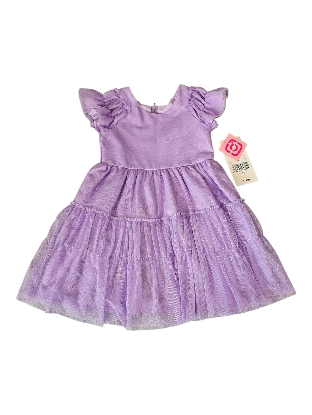 Rare Editions Lilac Layered Tulle Dress